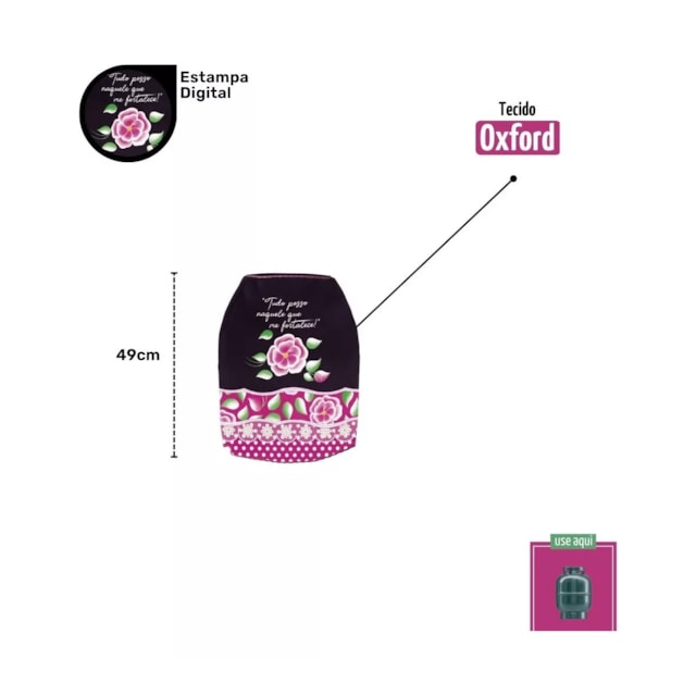 Capa Para Botijão Bujão 13 Kg Preto E Rosa Cozinha Proteção Capa Para Botijão Bujão 13 Kg Preto E Rosa Cozinha Proteção