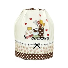 Capa Para Botijão Estampada Delicada Amo Cozinhar 100%oxford Capa Para Botijão Estampada Delicada Amo Cozinhar 100%oxford