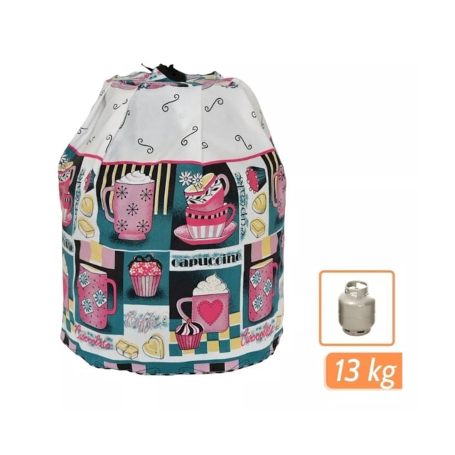 Capa Para Botijão Gás Protetora 13 kg CupCake Cozinha Oxford