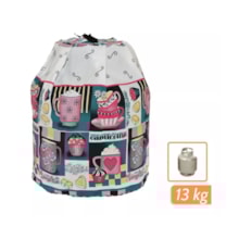 Capa Para Botijão Gás Protetora 13 kg CupCake Cozinha Oxford Capa Para Botijão Gás Protetora 13 kg CupCake Cozinha Oxford