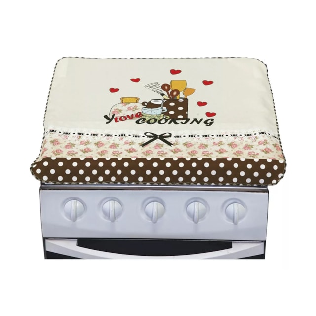 Capa para Fogão 4 Bocas Com Encaixe Na Tampa Estampada Capa para Fogão 4 Bocas Com Encaixe Na Tampa Estampada