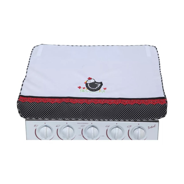 Capa para Fogão 5/6 Bocas com Bordado Angolinha Capa para Fogão 5/6 Bocas com Bordado Angolinha