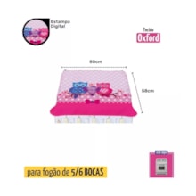 Capa Para Fogão 5/6 Bocas Cozinha Estampado Cor Rosa Coruja Capa Para Fogão 5/6 Bocas Cozinha Estampado Cor Rosa Coruja
