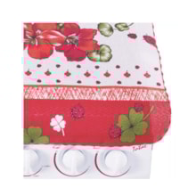 Capa para Fogão 5/6 Bocas Flores Vermelhas Resistente Capa para Fogão 5/6 Bocas Flores Vermelhas Resistente