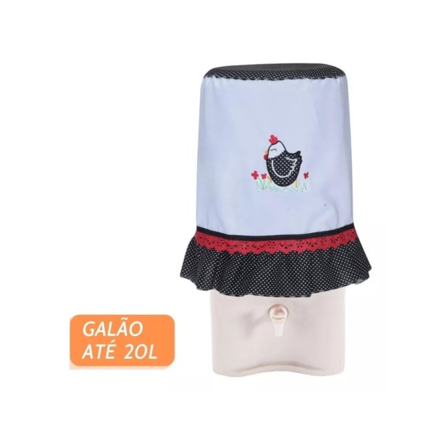 Capa para Galão 20L Bordado Angolinha com Babado Delicado Capa para Galão 20L Bordado Angolinha com Babado Delicado