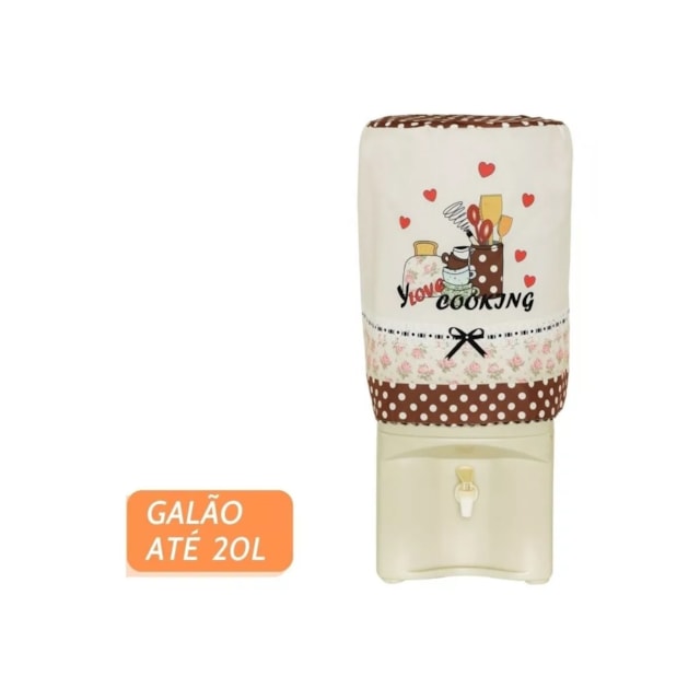 Capa para Galão 20L Estampa Delicada Amo Cozinhar Oxford Capa para Galão 20L Estampa Delicada Amo Cozinhar Oxford