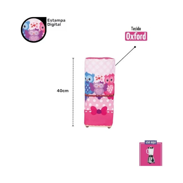 Capa Para Liquidificador Corujinhas Cobre Protege Rosa Capa Para Liquidificador Corujinhas Cobre Protege Rosa