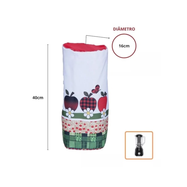 Capa para Liquidificador Maçã Tecido Sublimado Delicado Capa para Liquidificador Maçã Tecido Sublimado Delicado
