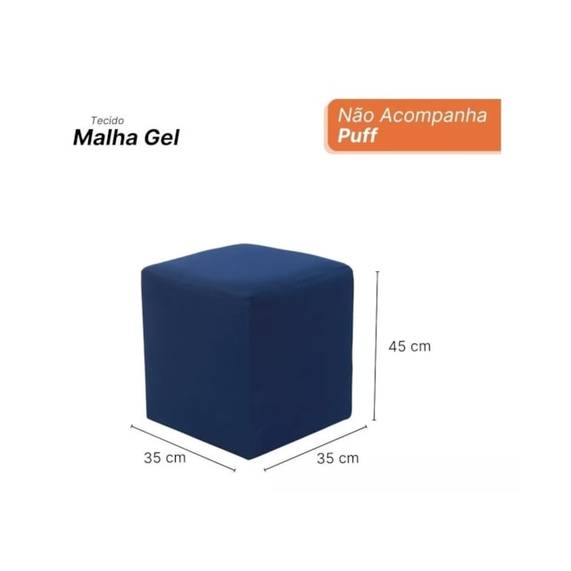 Capa Para Puff Quadrado Malha Coladinha Azul Capa Para Puff Quadrado Malha Coladinha Azul