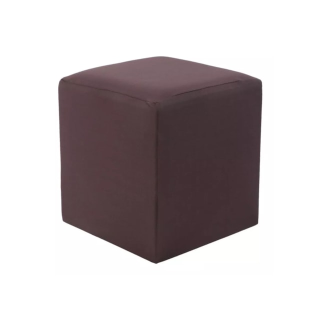 Capa Para Puff Quadrado Malha Coladinha Marrom Capa Para Puff Quadrado Malha Coladinha Marrom