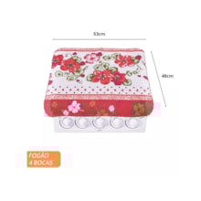 Capa Para Tampa de Fogão 4 Bocas Estampado Flor Capa Para Tampa de Fogão 4 Bocas Estampado Flor