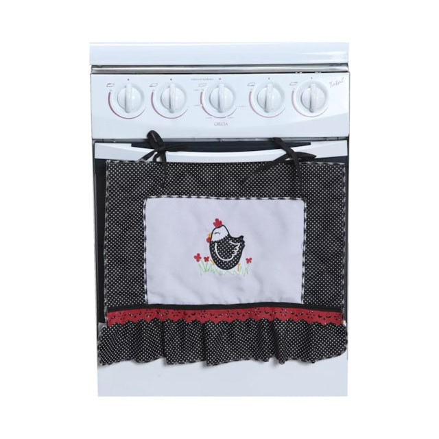 Capa Para Tampa De Fogão 5/6 Bocas Bordado Com Lese Capa Para Tampa De Fogão 5/6 Bocas Bordado Com Lese