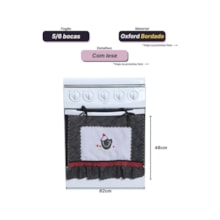 Capa Para Tampa De Fogão 5/6 Bocas Bordado Com Lese Capa Para Tampa De Fogão 5/6 Bocas Bordado Com Lese