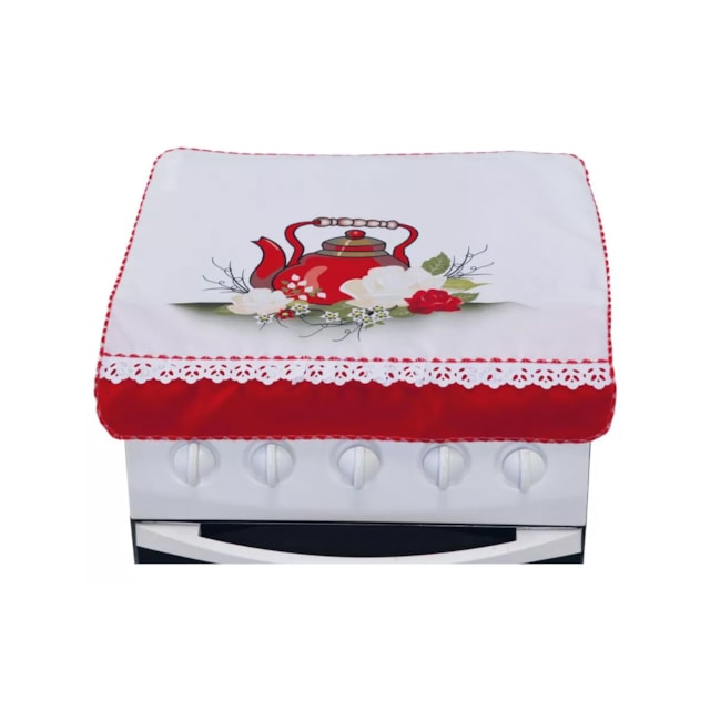 Capa Toalha para Fogão 4 Bocas Proteção Estampada Rosas Capa Toalha para Fogão 4 Bocas Proteção Estampada Rosas