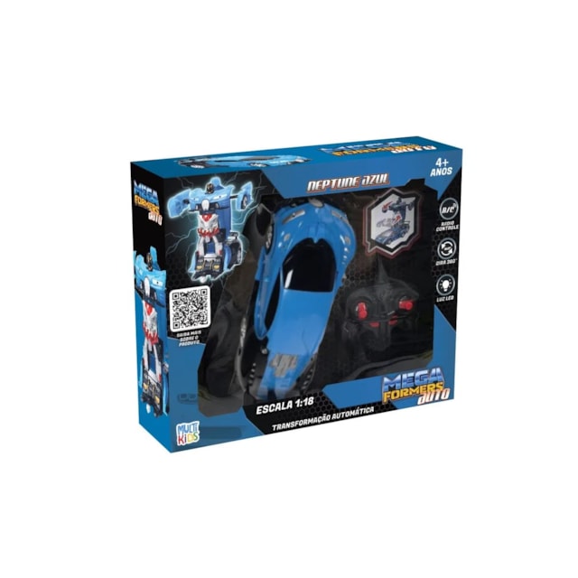 Carrinho Transformável Controle Remoto Megaformers Auto Neptune Multikids Azul Carrinho Transformável Controle Remoto Megaformers Auto Neptune Multikids Azul