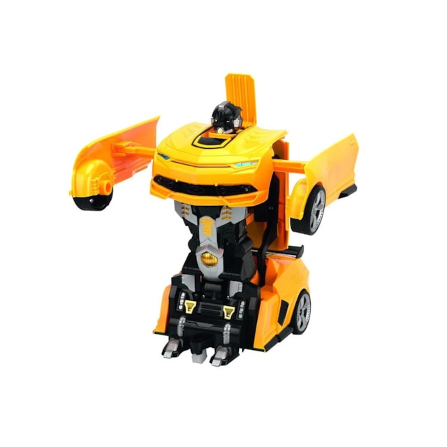 Carrinho Transformável Controle Remoto Megaformers Auto Saturn Amarelo Multikids