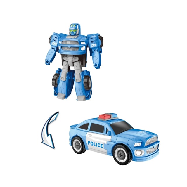 Carrinho Transformável Polícia Controle Remoto Megaformers