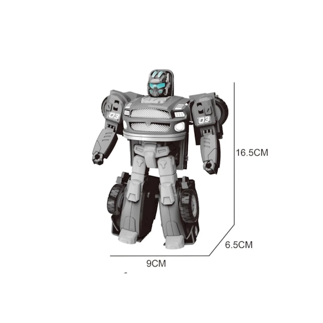 Carrinho Transformável Megaformers Super Guardian 5 em 1 com Ferramenta Multikids Preto