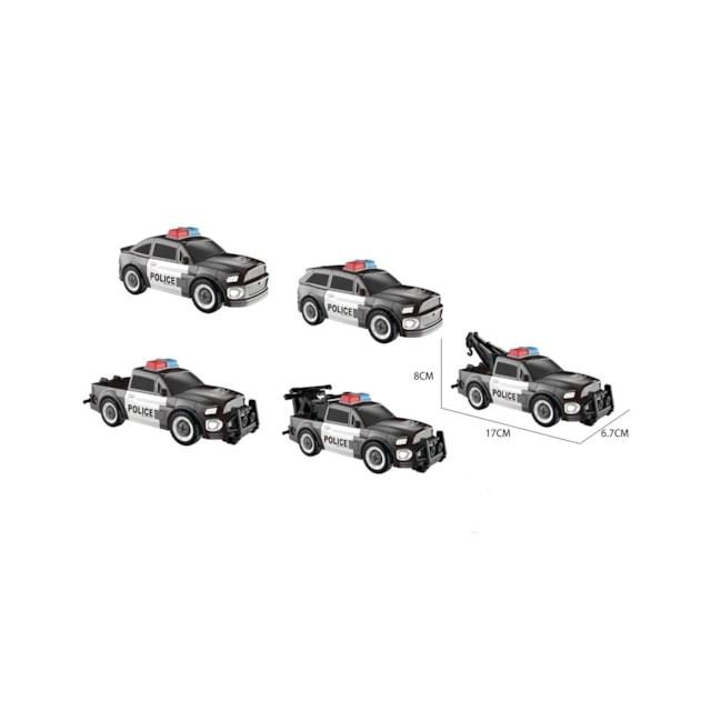 Carrinho Transformável Megaformers Super Guardian 5 em 1 com Ferramenta Multikids Preto