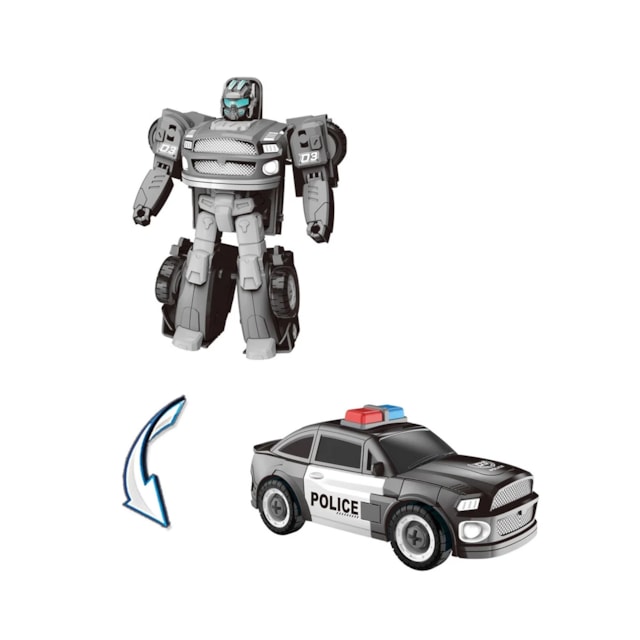 Carrinho Transformável Polícia Controle Remoto Megaformers