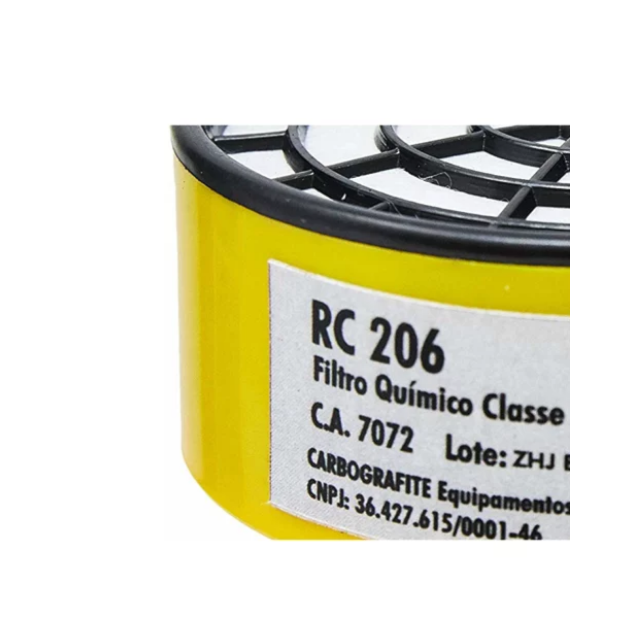 Cartucho para Máscara Respiratória RC 206 - Carbografite Cartucho para Máscara Respiratória RC 206 - Carbografite