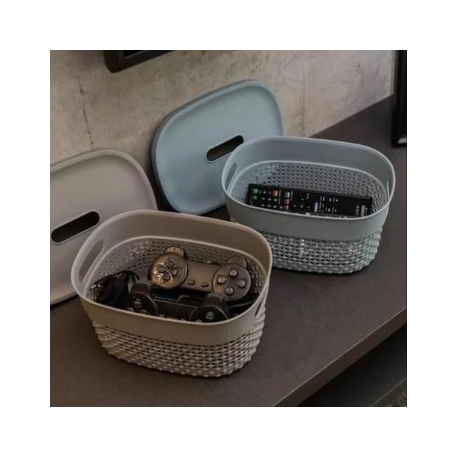 Cesto Organizador com Tampa 12L Mediterrâneo - ASTRA Cesto Organizador com Tampa 12L Mediterrâneo - ASTRA