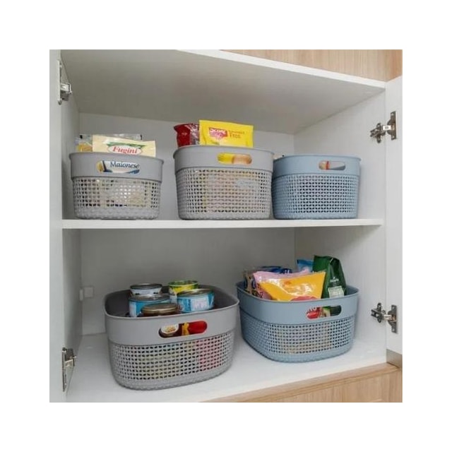 Cesto Organizador com Tampa 3,5L Mediterrâneo - ASTRA Cesto Organizador com Tampa 3,5L Mediterrâneo - ASTRA