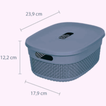 Cesto Organizador com Tampa 3,5L Mediterrâneo - ASTRA Cesto Organizador com Tampa 3,5L Mediterrâneo - ASTRA