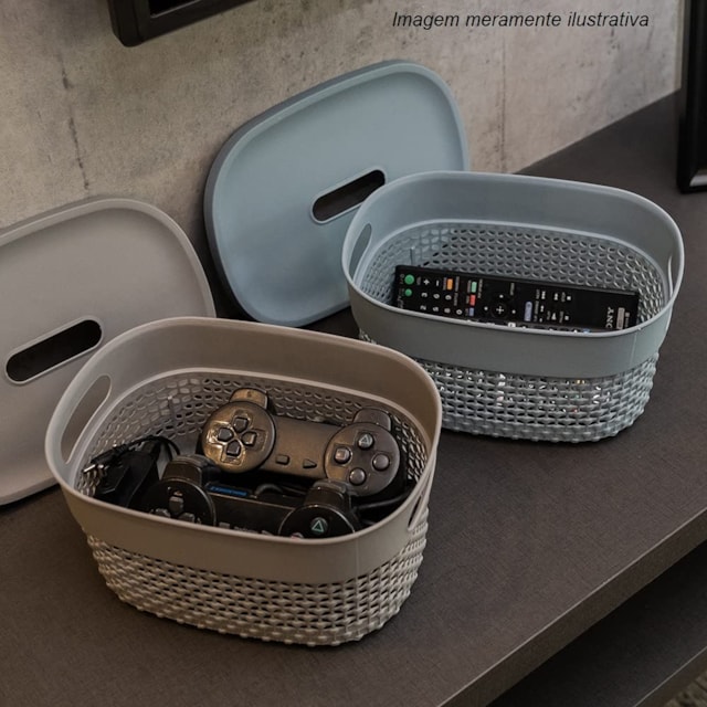 Cesto Organizador com Tampa 6L Mediterrâneo - ASTRA Cesto Organizador com Tampa 6L Mediterrâneo - ASTRA