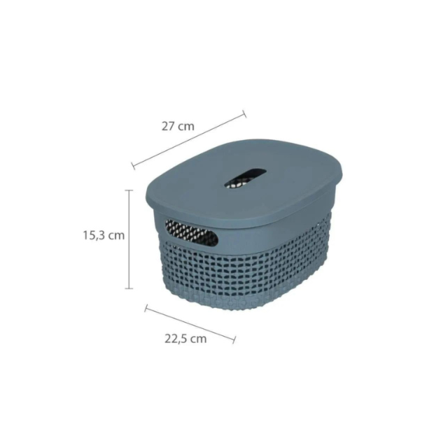 Cesto Organizador com Tampa 6L Mediterrâneo - ASTRA