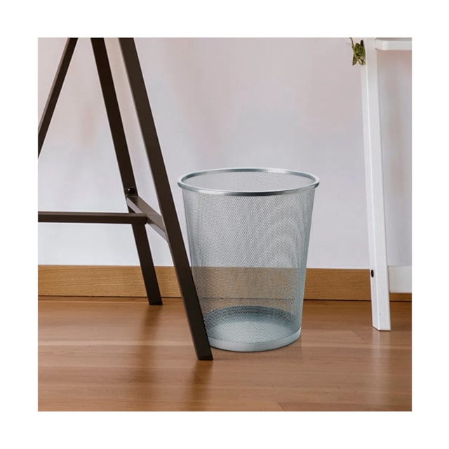 Cesto P/ Lixo 12L Aramado Prata Keep - EI089 Cesto P/ Lixo 12L Aramado Prata Keep - EI089