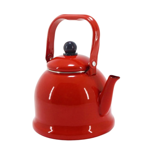 Chaleira Retrô 1700ml em Ferro Esmaltado Mimo Style Vermelho