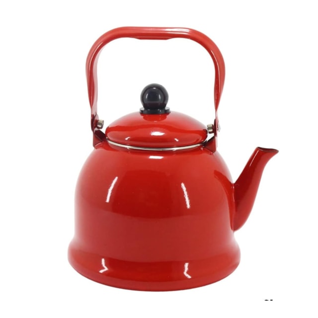 Chaleira Retrô 1700ml em Ferro Esmaltado Mimo Style Vermelho