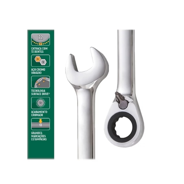 Chave Combinada de 10mm com Catraca - Belzer   Chave Combinada de 10mm com Catraca - Belzer