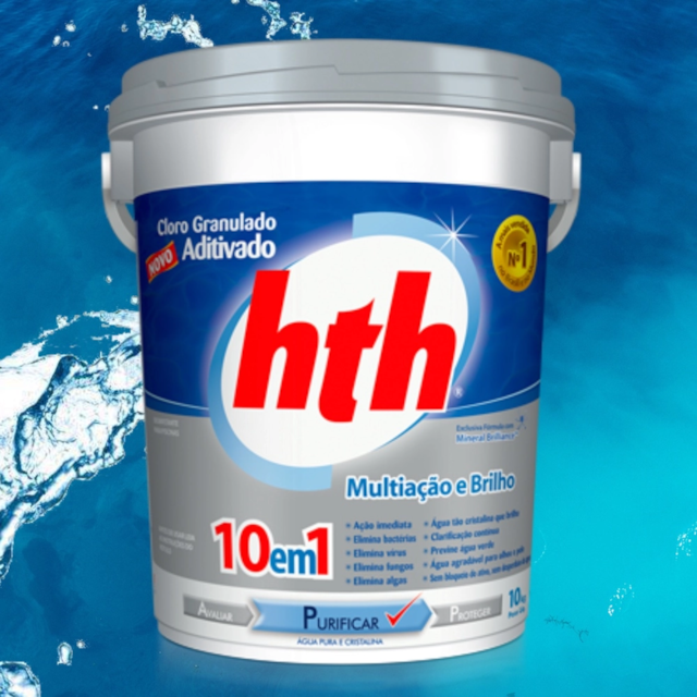 Cloro Granulado Mineral Brilhante 10 em 1 10 kg - HTH Cloro Granulado Mineral Brilhante 10 em 1 10 kg - HTH