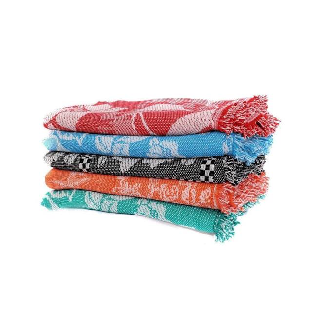 Cobertor Casal King Algodão Laranja com Branco Cobertor Casal King Algodão Laranja com Branco