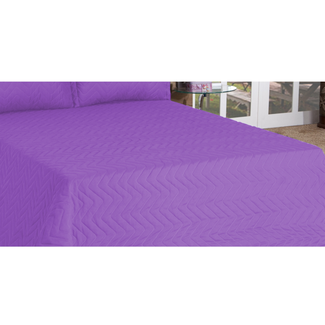 Cobre leito Matelassado Casal Queen Classic  3 Peças Deccoralle Lilás