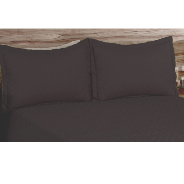 Cobre leito Matelassado Casal Queen Classic  3 Peças Deccoralle Marrom