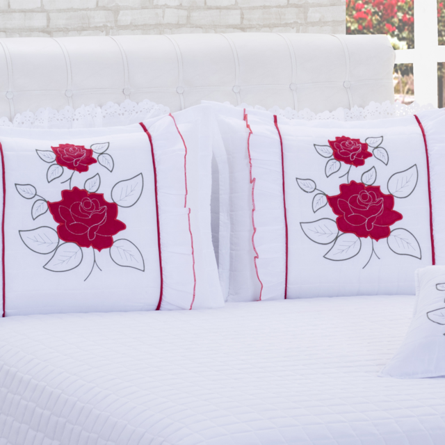 Cobre leito Rubia 4 peças Branco Deccoralle Queen Size Cobre leito Rubia 4 peças Branco Deccoralle Queen Size