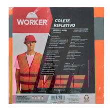 Colete de Sinalização Refletivo tipo Blusão Laranja Fluorescente - Worker