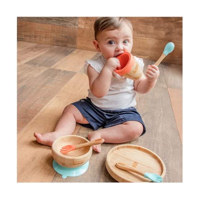 Colher de Treinamento Cabo Curto Bam n Boo 6+M Fisher Price Azul Colher de Treinamento Cabo Curto Bam n Boo 6+M Fisher Price Azul