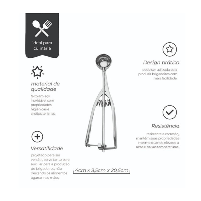 Colher Dosadora Para Brigadeiros Colher Dosadora Para Brigadeiros