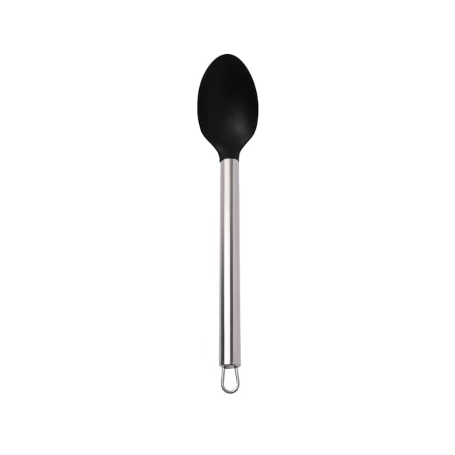 Colher para Arroz Silicone Preto Com Cabo de Inox Mimo Style