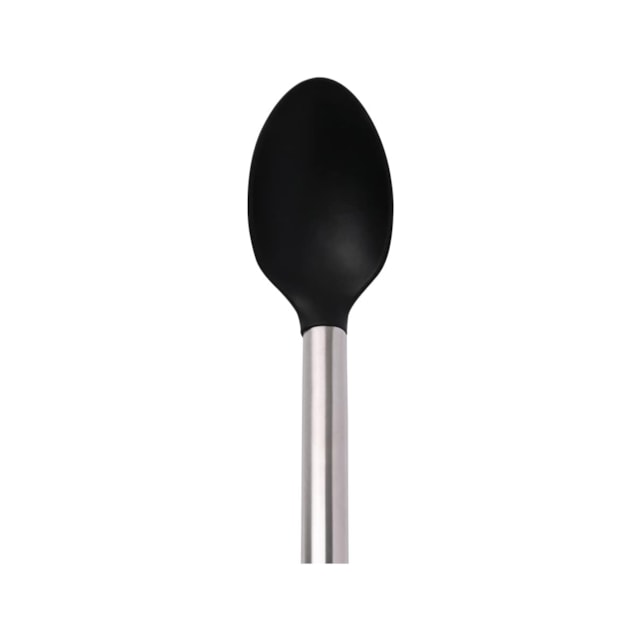 Colher para Arroz Silicone Preto Com Cabo de Inox Mimo Style