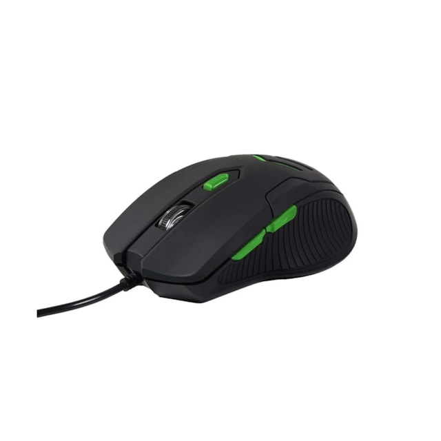 Combo Mouse e Mousepad Gamer 3200DPI com Botões Laterais Preto/Verde Multilaser - MO273