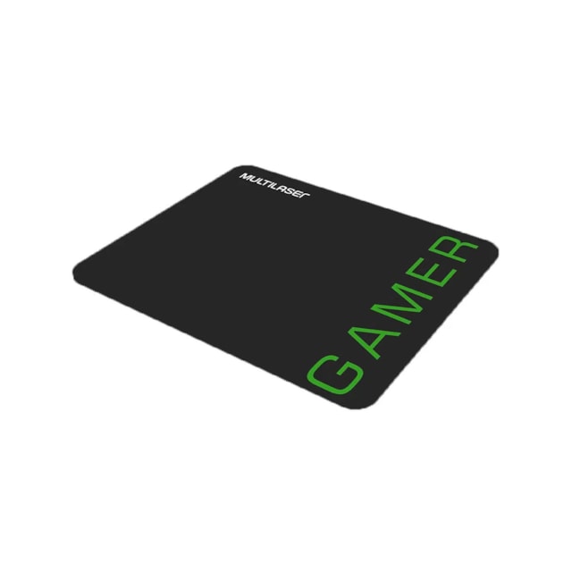 Combo Mouse e Mousepad Gamer 3200DPI com Botões Laterais Preto/Verde Multilaser - MO273