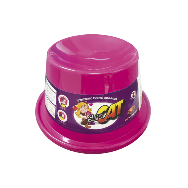 Comedouro plástica Gato super cat - 200 ml Rosa Comedouro plástica Gato super cat - 200 ml Rosa
