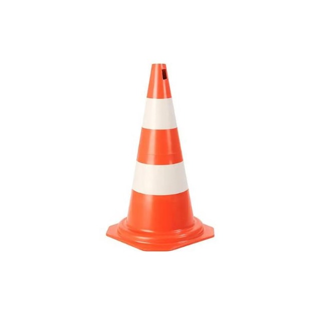 Cone de Sinalização PVC 75cm Laranja/Branco - PLASTCOR