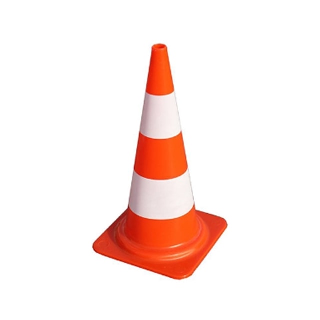 Cone Sinalização PVC 50cm Laranja com Branco - Work