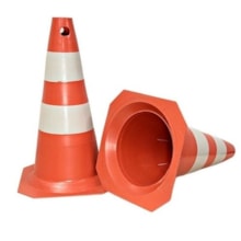 Cone Sinalização PVC 75cm Laranja com Branco - Work